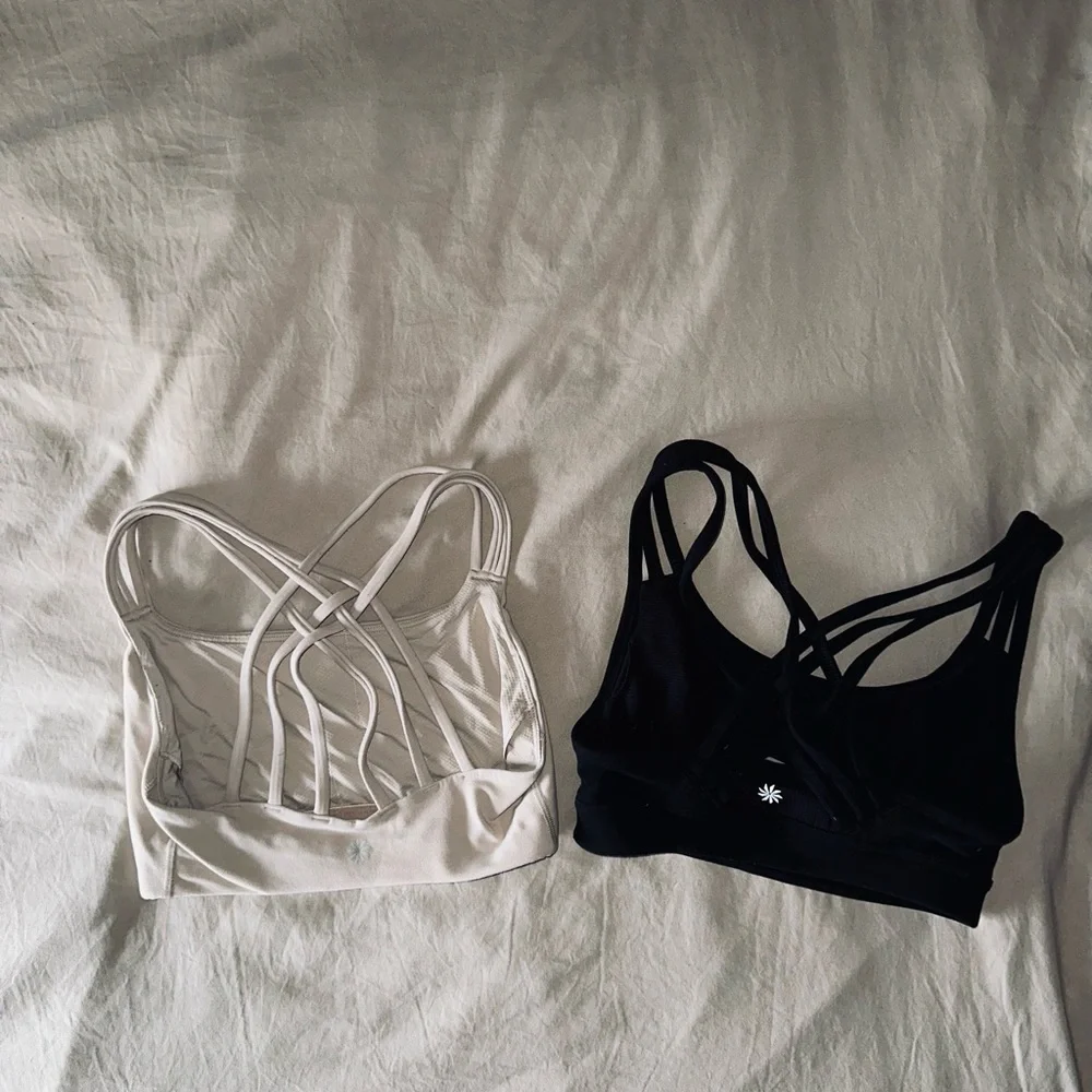 2 Athleta Bra with Strappy Back XXS Set Bundle Neutral Athletic